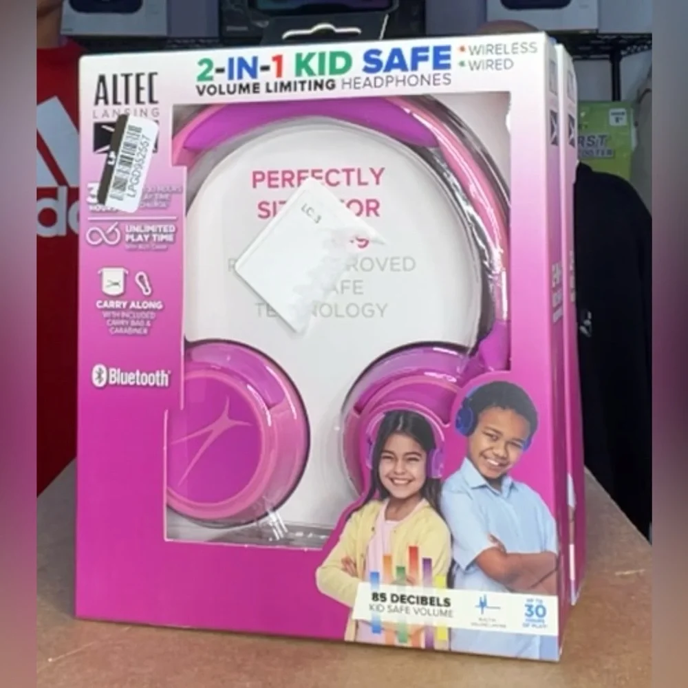 Altec Lansing KID SAFE 2-IN-1 Headphones--On-Ear-Bluetooth Wireless- Wireless
